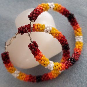 beaded hoop earrings